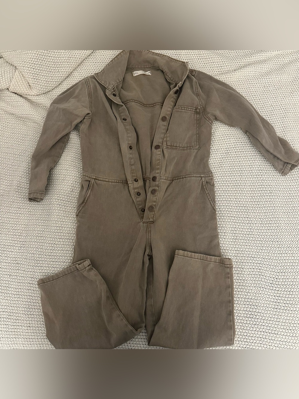 Zara Kids Taupe Utility Jumpsuit Boilersuit Size 6–7